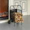 Gardenised Indoor and Outdoor Patio Iron Firewood Log Cart with Wheels and Fireplace Tool Set, Black QI004553 - alternate 6